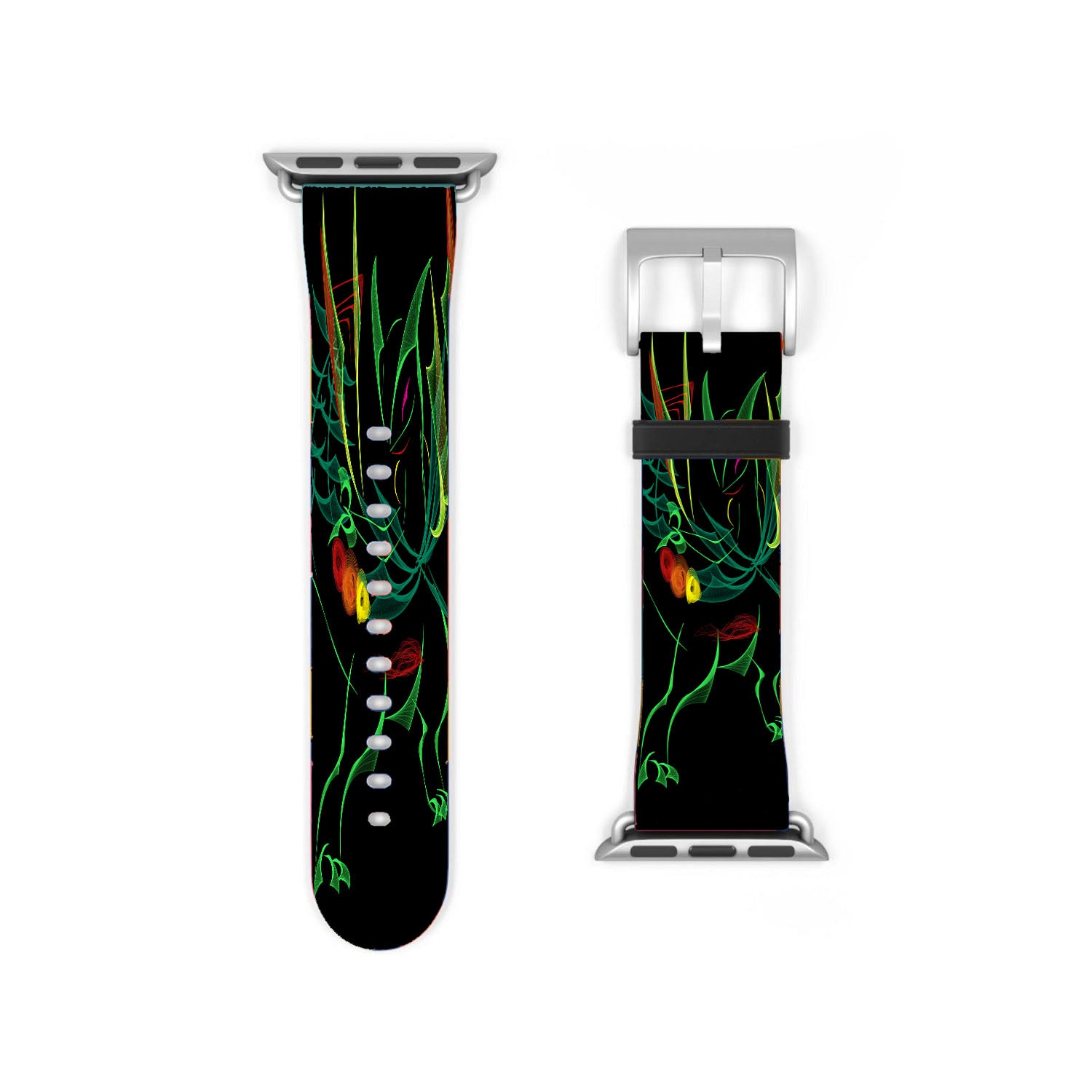 Mega Sceptile Pokemon Line Art On Black Apple Watch Band 38Mm - 44Mm