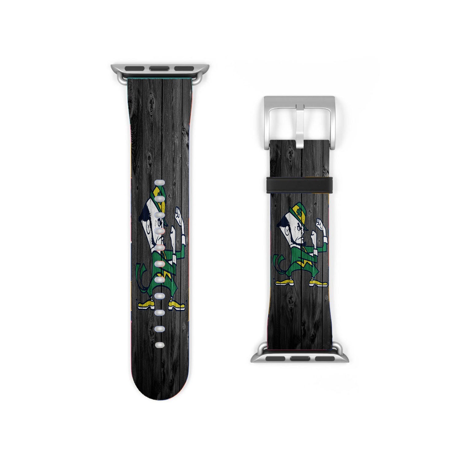 New University Of Notre Dame Logo Dark Wood Wallpaper Apple Watch Band 38Mm - 44Mm
