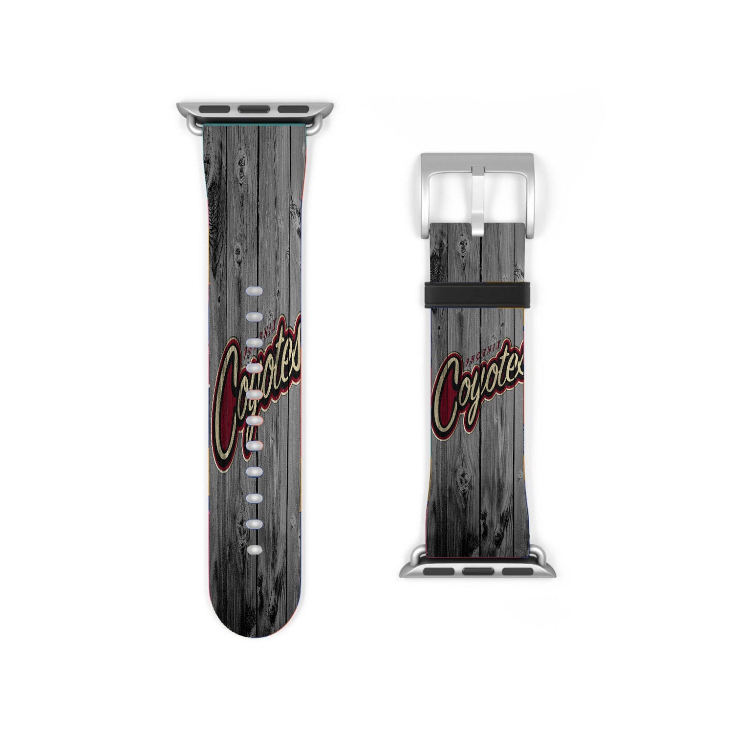 Nhl Arizona Coyotes Logo Dark Wood Wallpaper Apple Watch Band 38Mm - 44Mm