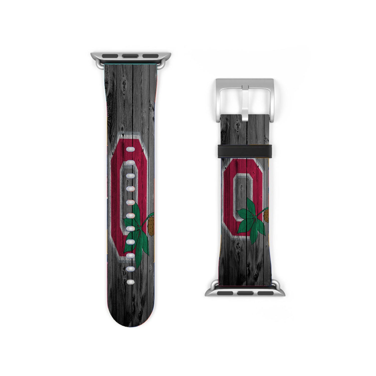 Ohio State Logo Dark Wood Wallpaper Apple Watch Band 38Mm - 44Mm