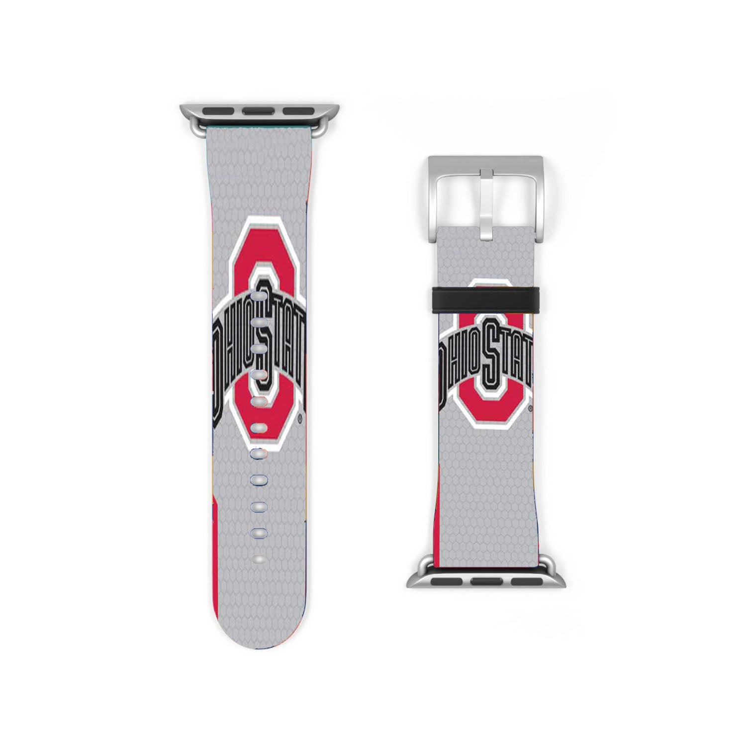 Ohio State Logo Honeycomb With Red Apple Watch Band 38Mm - 44Mm
