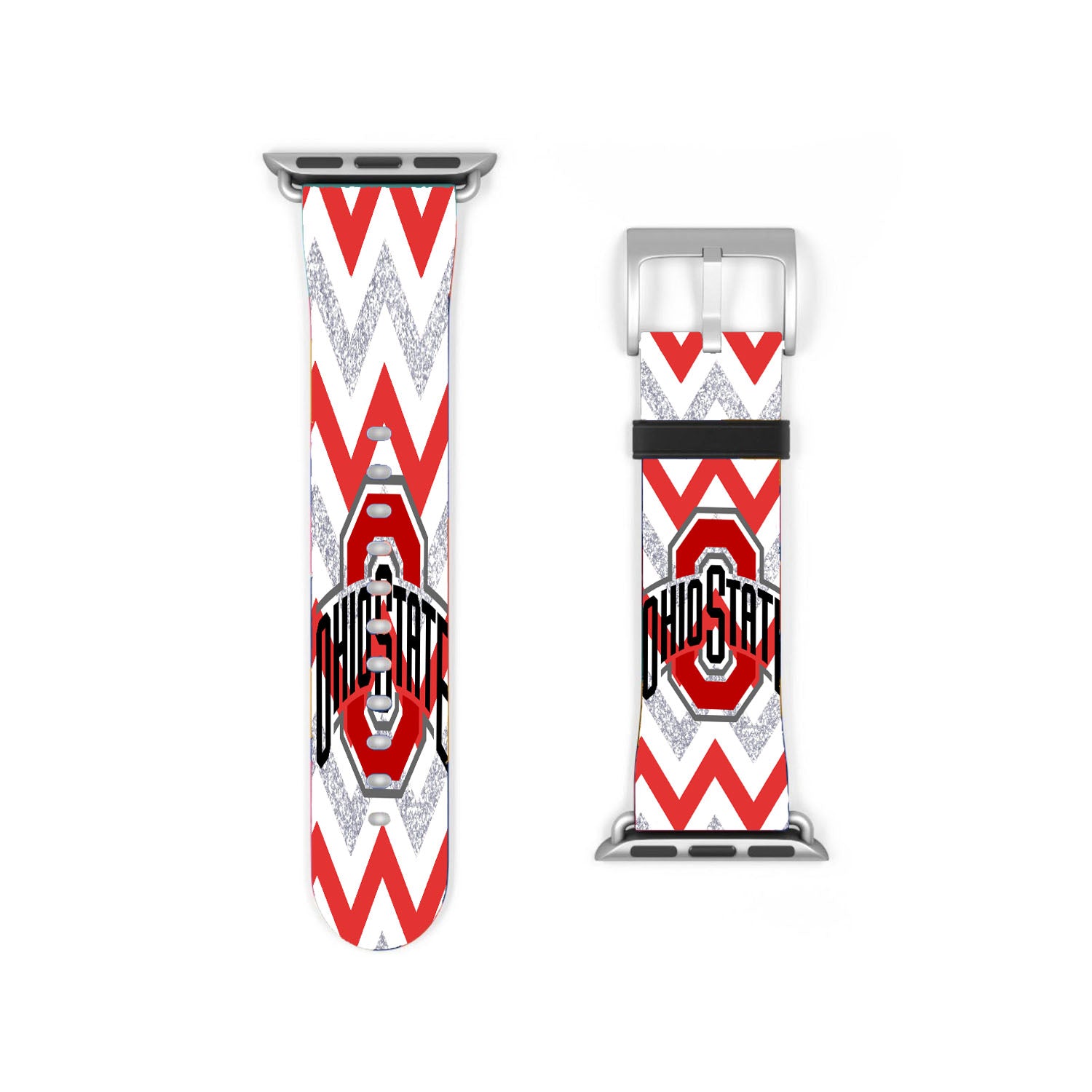 Ohio State Osu Red White Glitter Logo Apple Watch Band 38Mm - 44Mm