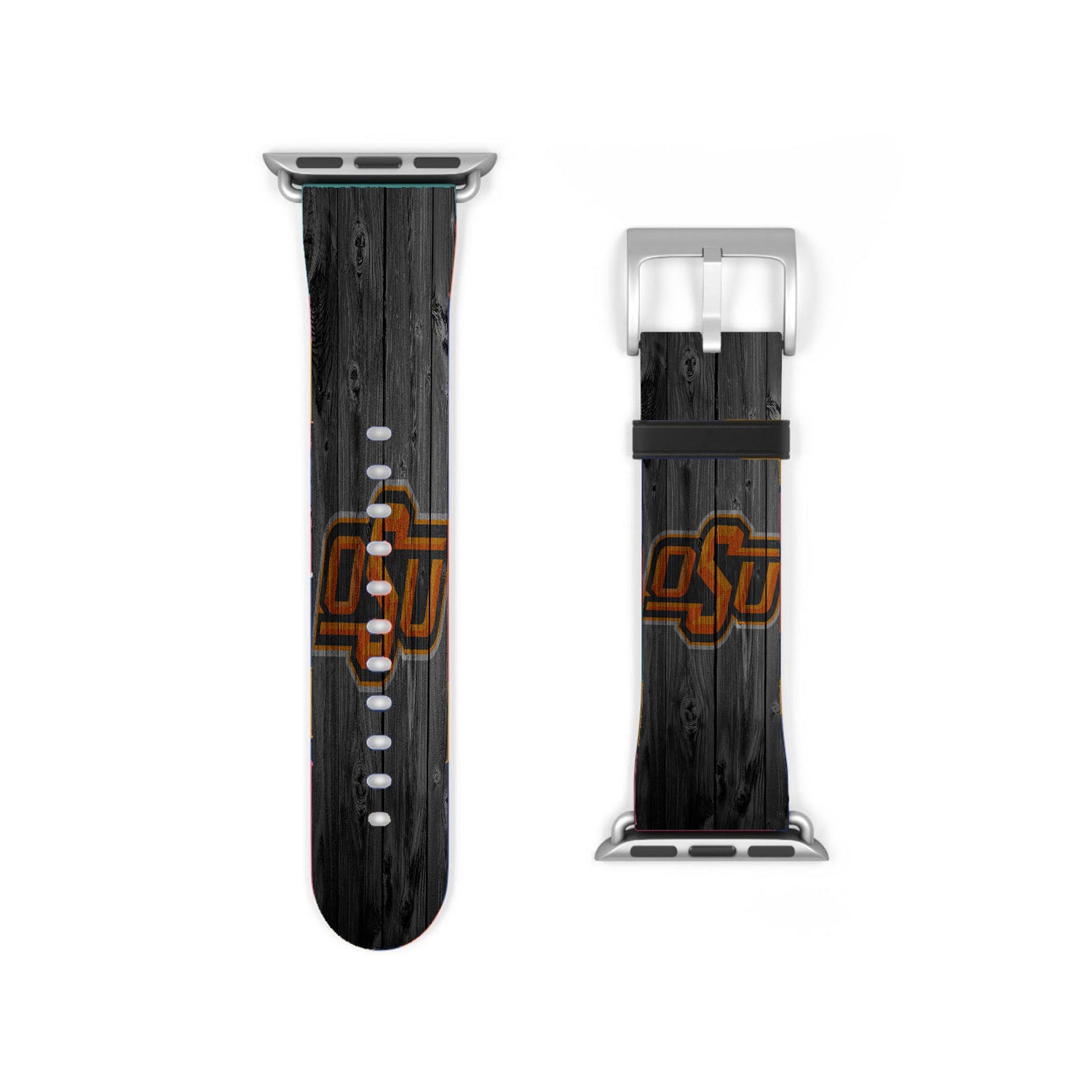 Oklahoma State University Osu Logo Dark Wood Wallpaper Apple Watch Band 38Mm - 44Mm
