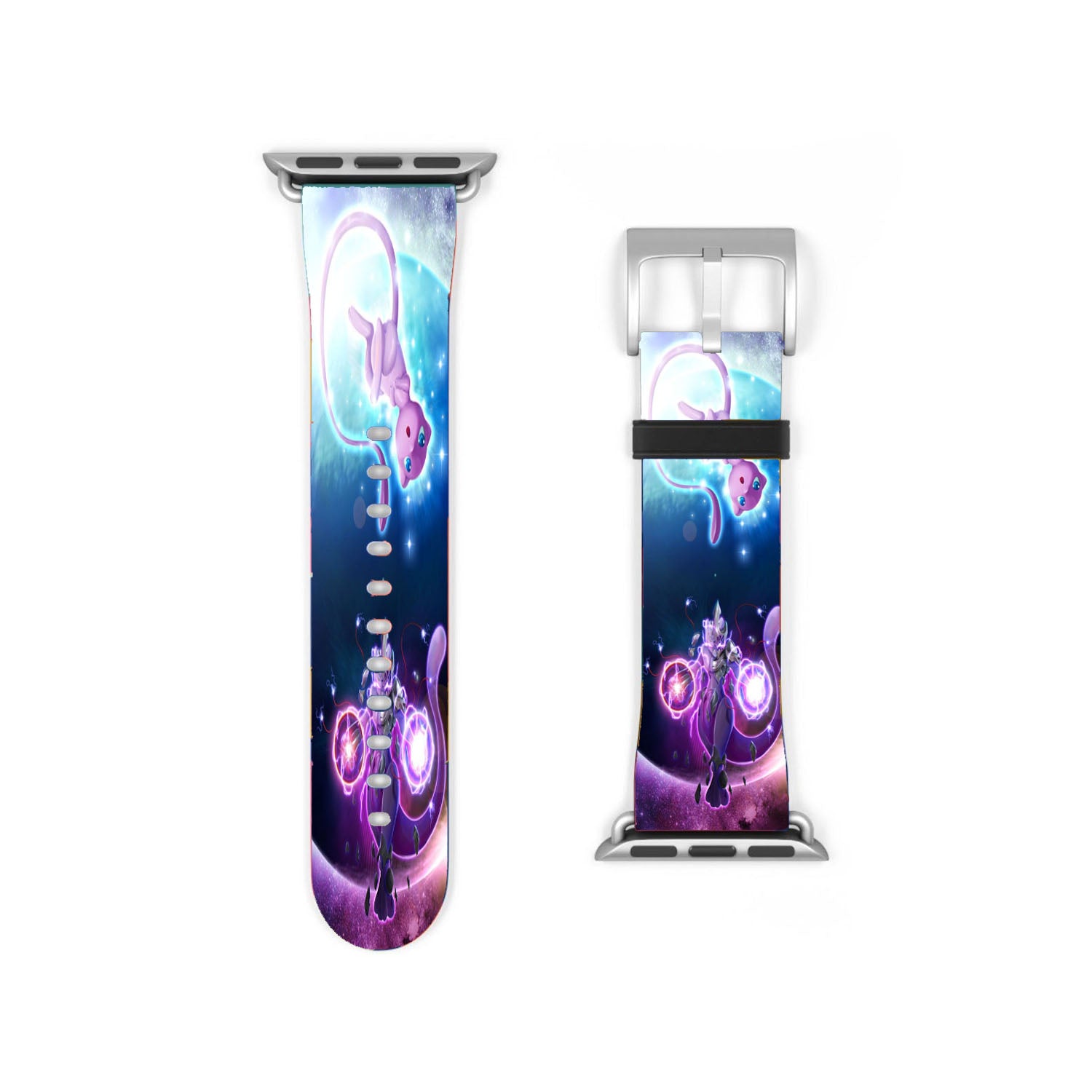 Pokemon Mew And Mewtwo Galaxy Fanart Apple Watch Band 38Mm - 44Mm