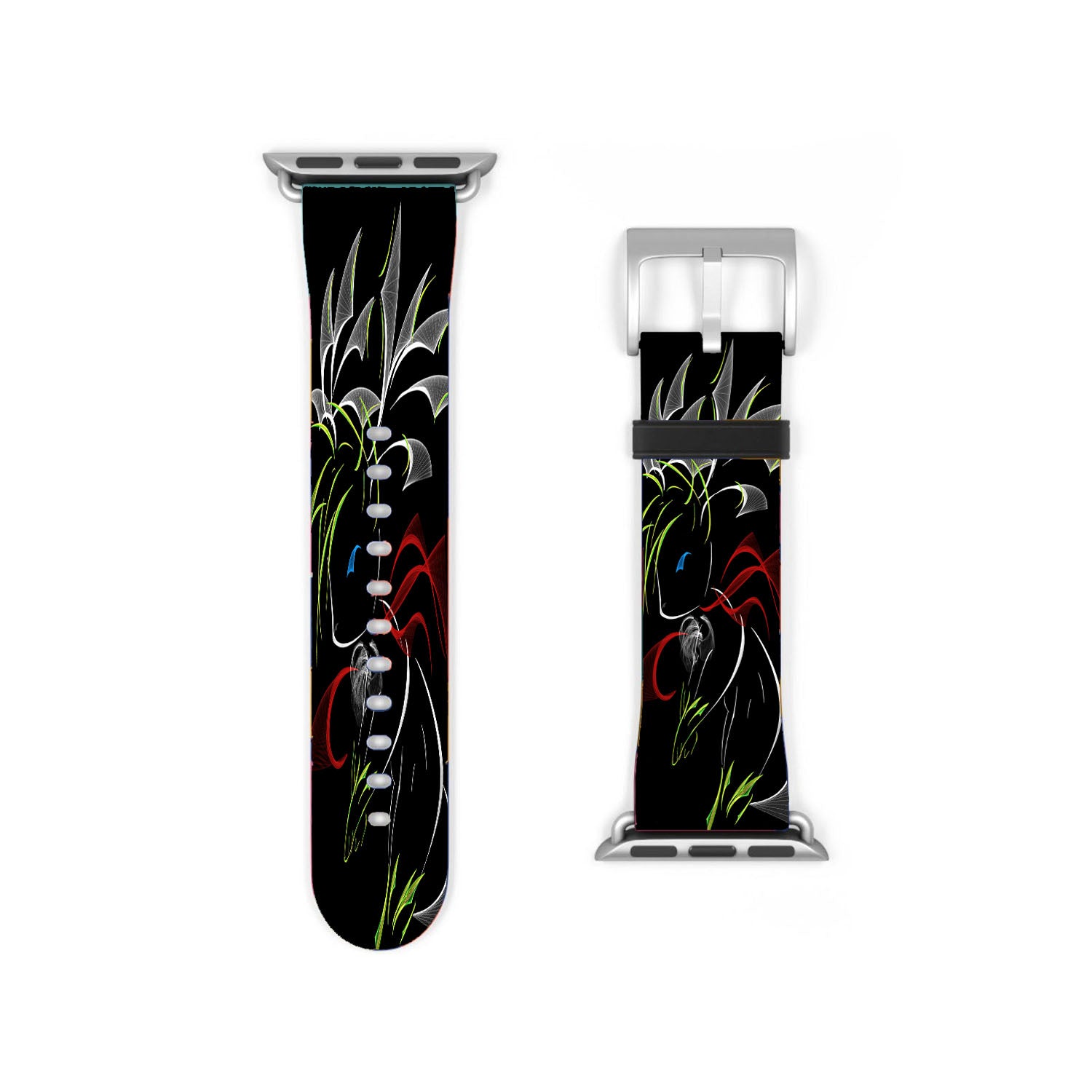 Shaymin Pokemon Line Art On Black Apple Watch Band 38Mm - 44Mm