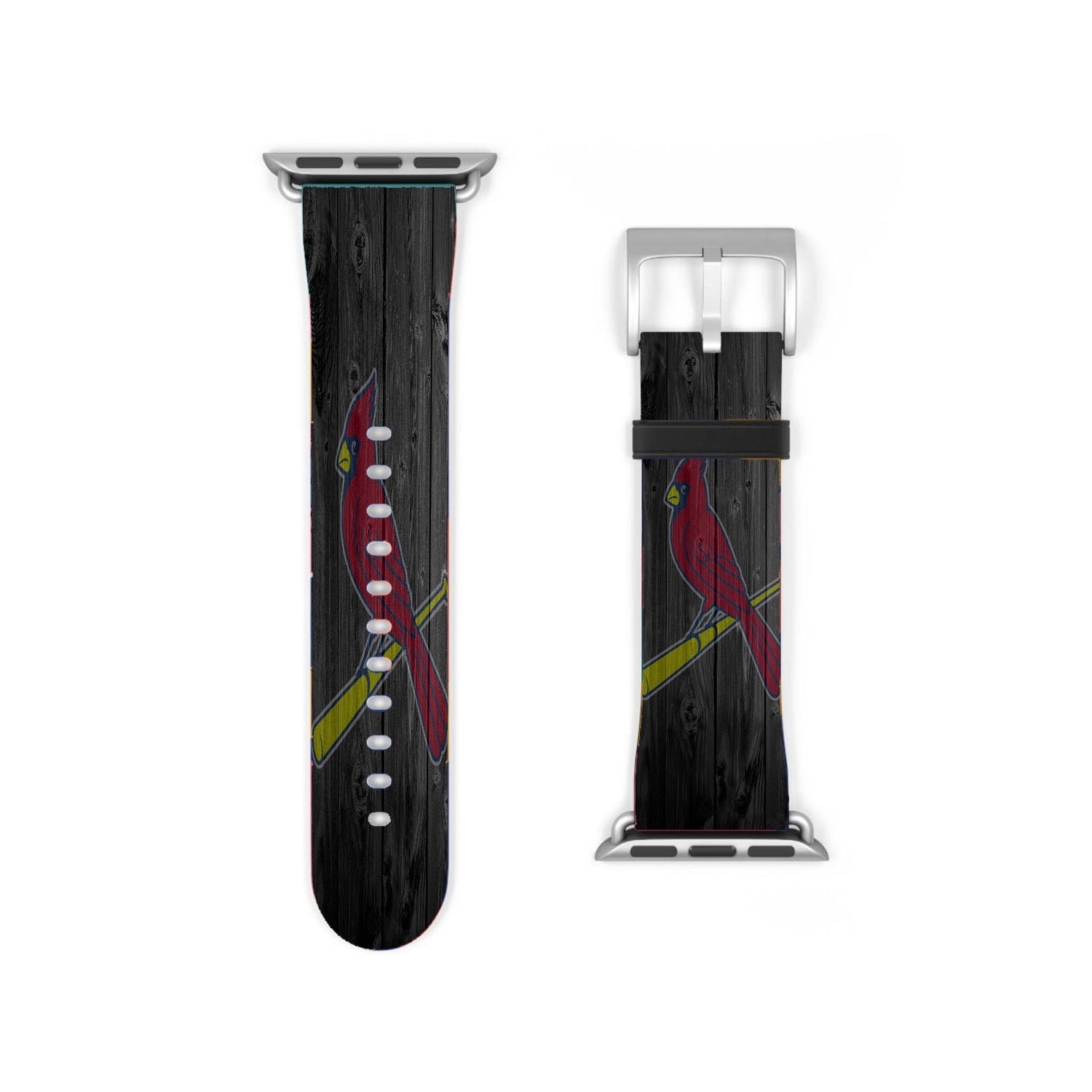 St Louis Cardinals Mlb Logo Dark Wood Wallpaper Apple Watch Band 38Mm - 44Mm