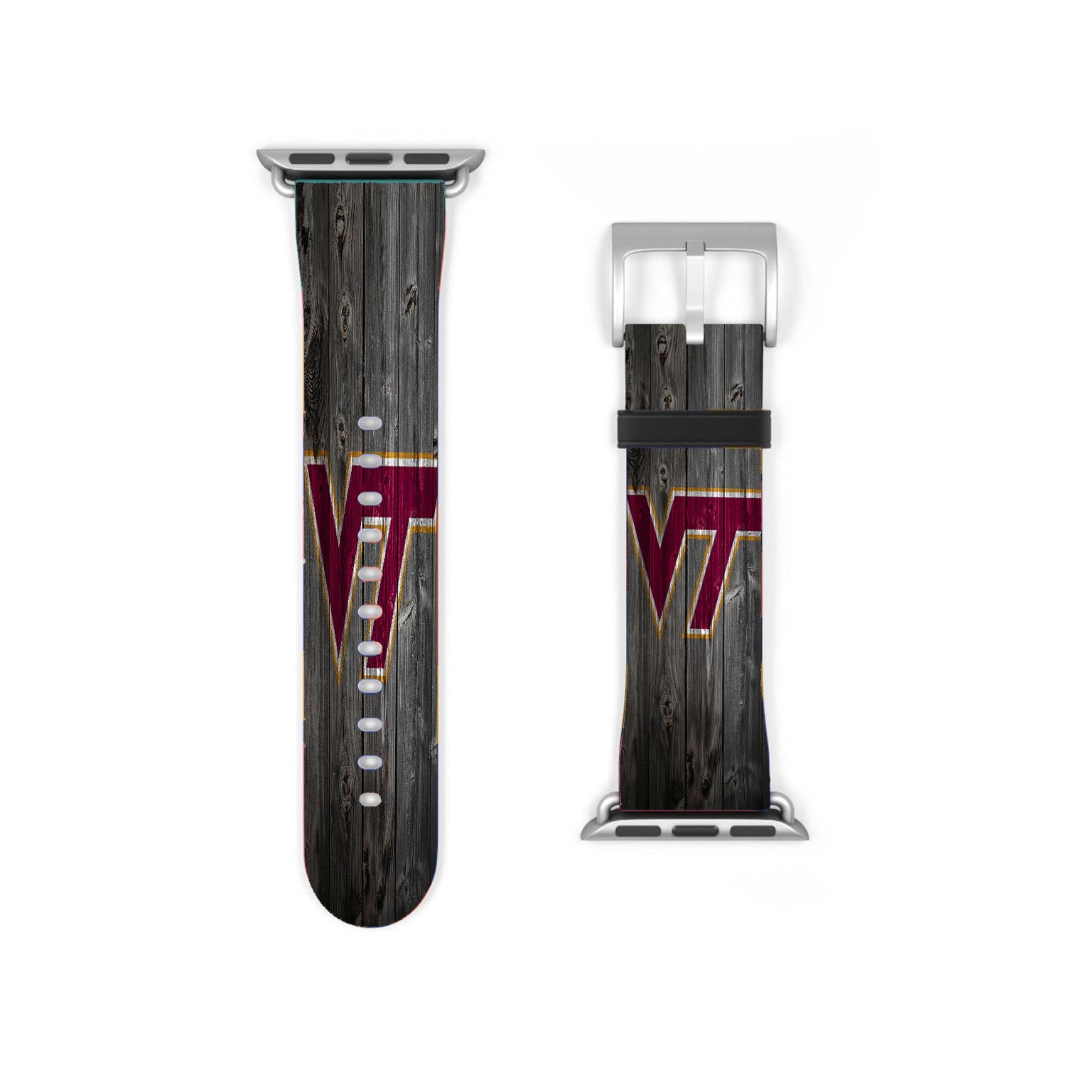 Virginia Tech University Logo Dark Wood Wallpaper Apple Watch Band 38Mm - 44Mm