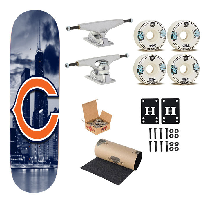 Chicago Bears Emblem Skateboard Complete Board 8.0" X 31.75"