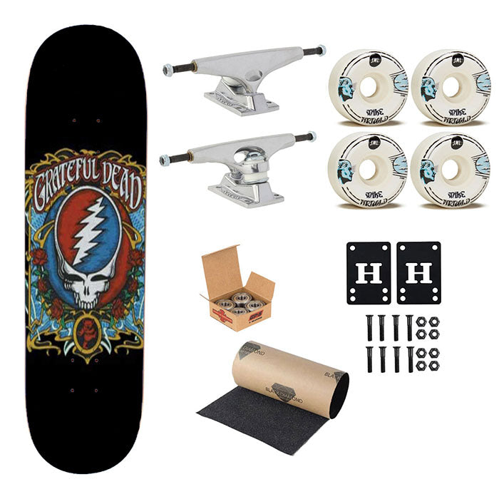 Grateful Dead Bones And Roses Skateboard Complete Board 8.0" X 31.75"