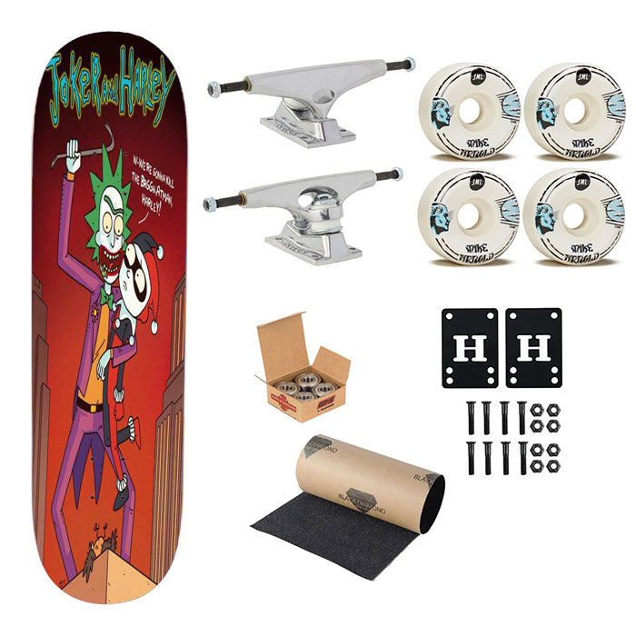 Rick And Morty Joker Skateboard Complete Board 8.0" X 31.75"
