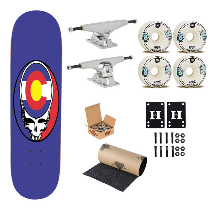 Steal Your State Colorado State Flag Grateful Dead Skateboard Complete Board 8.0" X 31.75"