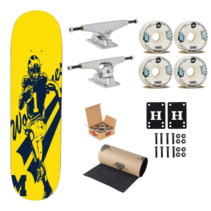 American Football Michigan Wolverines Club Skateboard Complete Board 8.0" X 31.75"