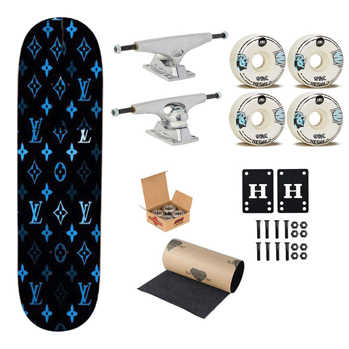 Blue Louis Vuitton Skateboard Complete Board 8.0" X 31.75"