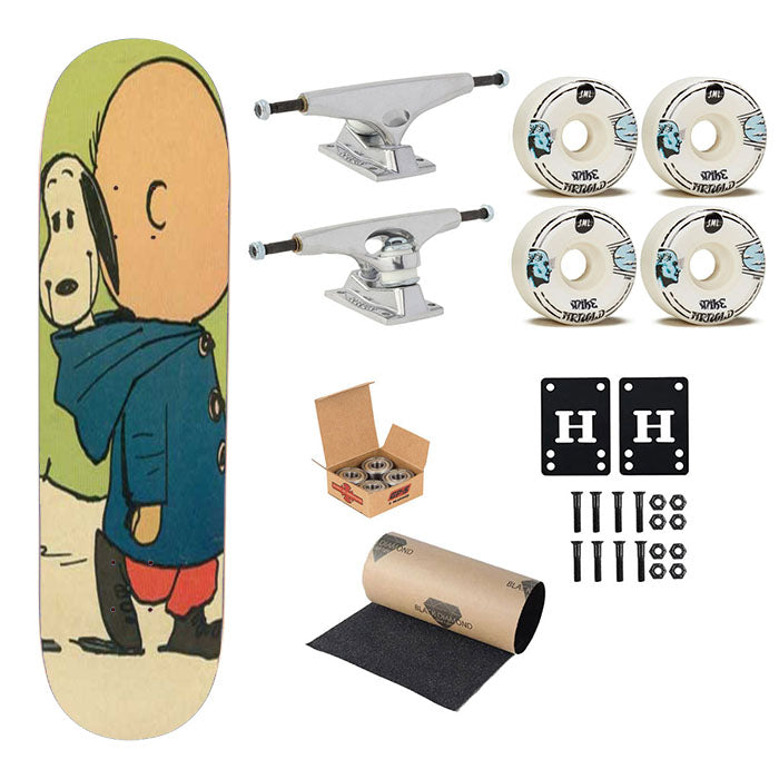 Charlie Brown Snoopy In Hood Skateboard Complete Board 8.0" X 31.75"