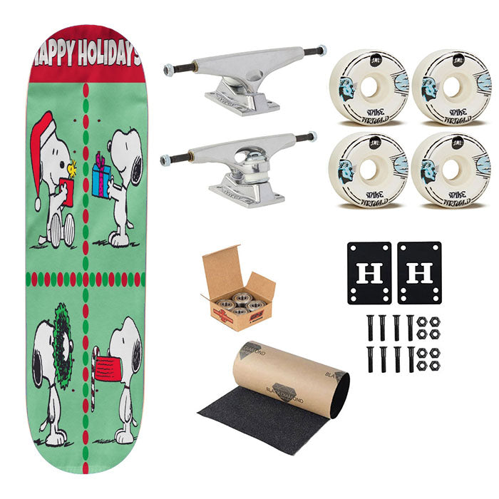 Christmas Scenes Peanuts Holiday Skateboard Complete Board 8.0" X 31.75"