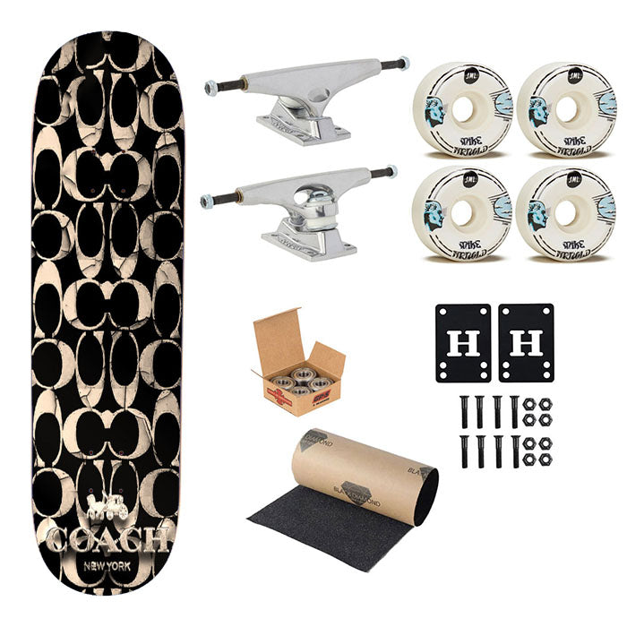Coach Black New 889 Skateboard Complete Board 8.0" X 31.75"