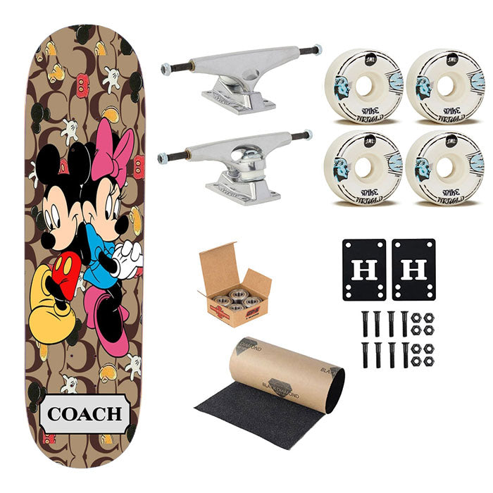 Coach Mickey Minnie Mouse Love Skateboard Complete Board 8.0" X 31.75"