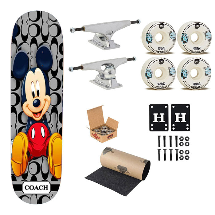 Coach Mickey Mouse Cartoon Skateboard Complete Board 8.0" X 31.75"