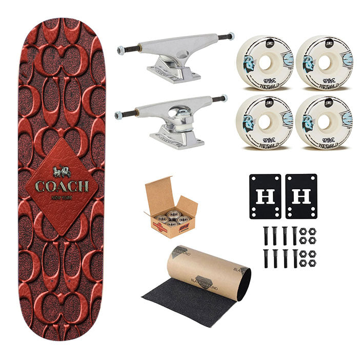 Coach New York Brown Skateboard Complete Board 8.0" X 31.75"