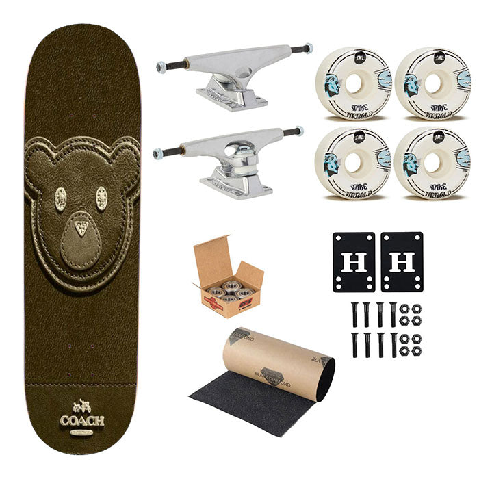 Coach New York Brown Bear Skateboard Complete Board 8.0" X 31.75"