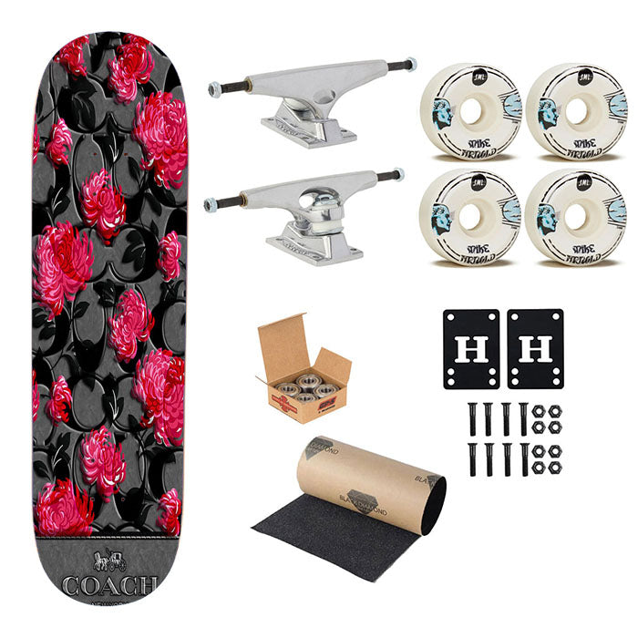 Coach New York Flower 3 Skateboard Complete Board 8.0" X 31.75"