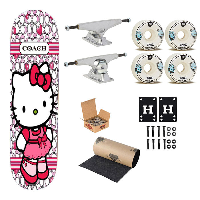 Coach New York Hello Kitty 2 Skateboard Complete Board 8.0" X 31.75"