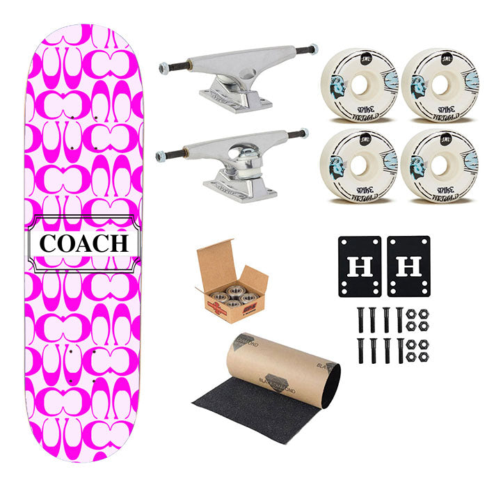 Coach New York Pattern Skateboard Complete Board 8.0" X 31.75"