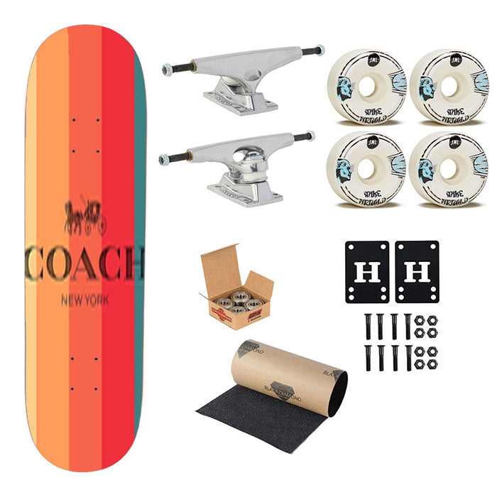 Coach New York Stripe Skateboard Complete Board 8.0" X 31.75"