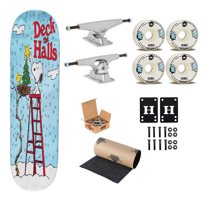 Deck The Halls Snoopy And Woodstock Christmas Skateboard Complete Board 8.0" X 31.75"