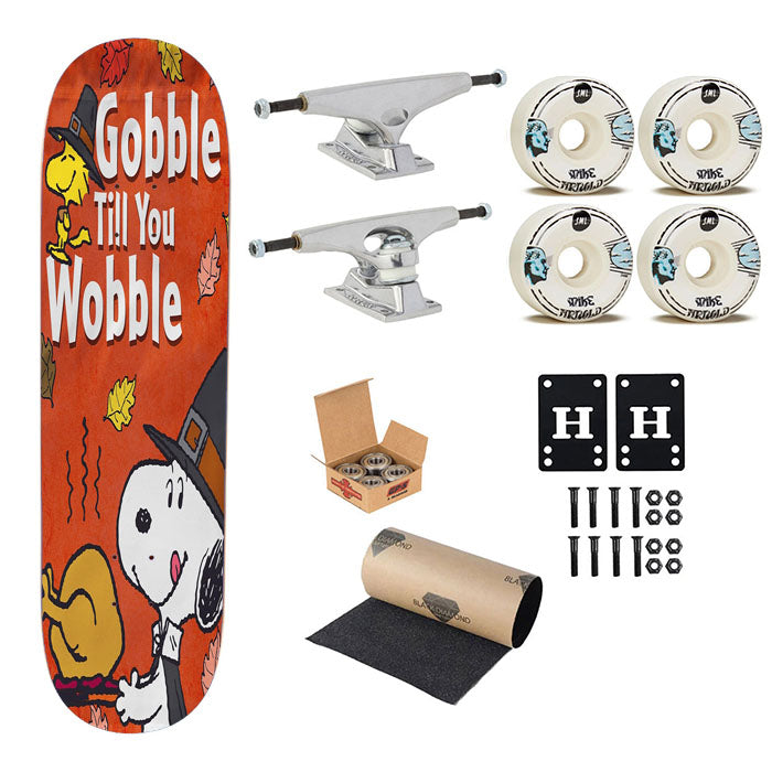 Gobble Till You Wobble Peanuts Skateboard Complete Board 8.0" X 31.75"