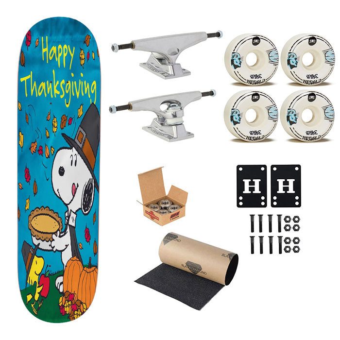 Happy Thanksgiving Snoopy Skateboard Complete Board 8.0" X 31.75"