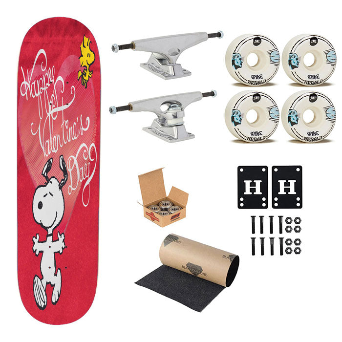 Happy Valentine'S Day Snoopy Skateboard Complete Board 8.0" X 31.75"