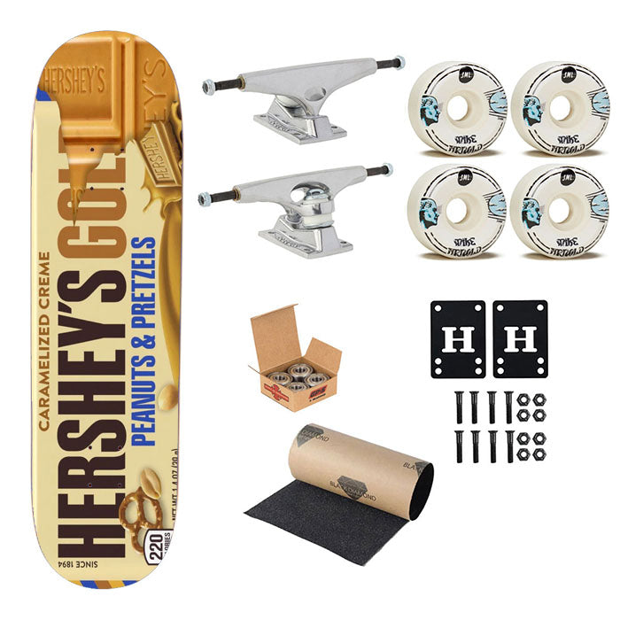 Hershey Gold Peanuts Pretzels Chocolate Candy Bar Skateboard Complete Board 8.0" X 31.75"
