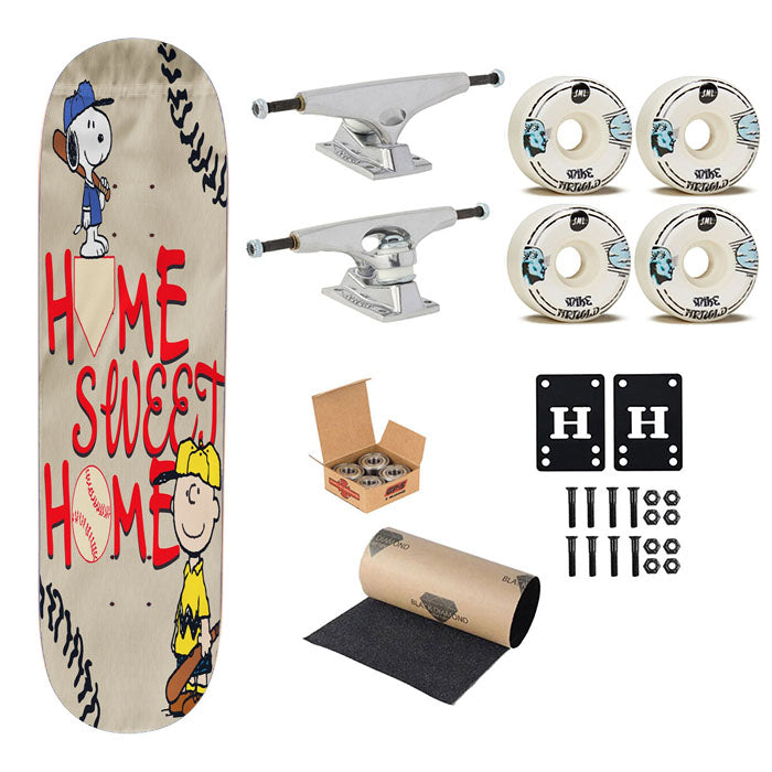 Home Sweet Home Snoopy Baseball Skateboard Complete Board 8.0" X 31.75"