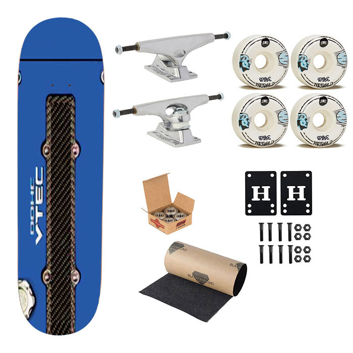 Honda Vtec Blue Skateboard Complete Board 8.0" X 31.75"