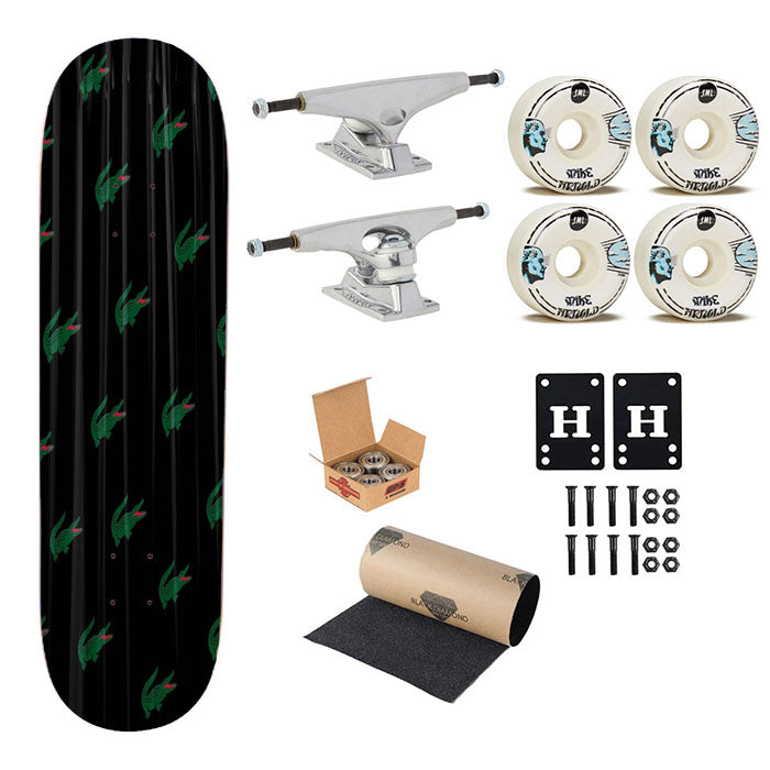 Lacoste Black Skateboard Complete Board 8.0" X 31.75"