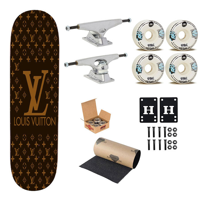 Louis Vuitton Brown Pattern Skateboard Complete Board 8.0" X 31.75"
