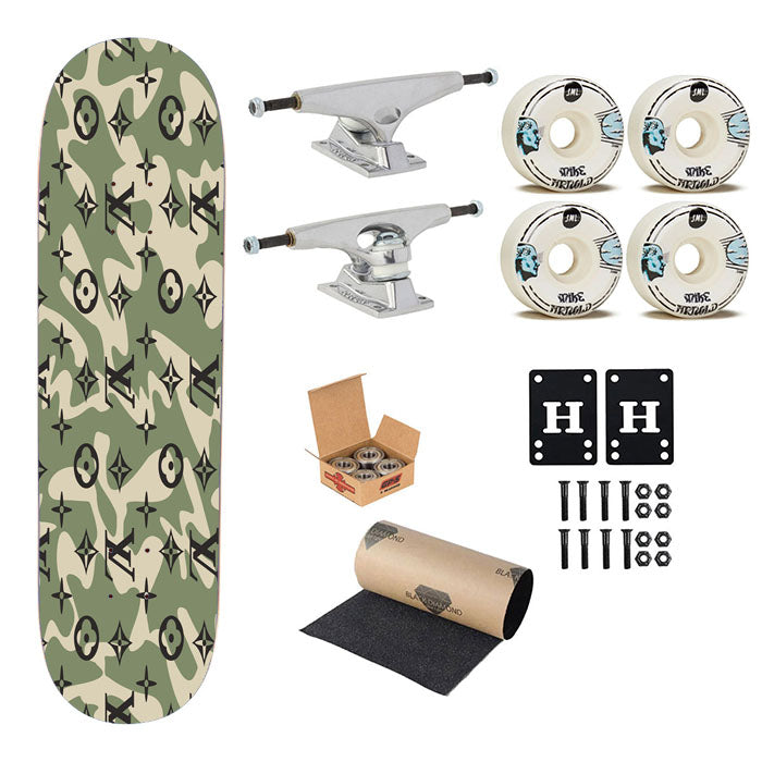 Louis Vuitton Camo Skateboard Complete Board 8.0" X 31.75"