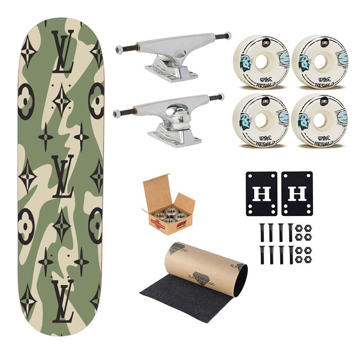 Louis Vuitton Camo 2 Skateboard Complete Board 8.0" X 31.75"