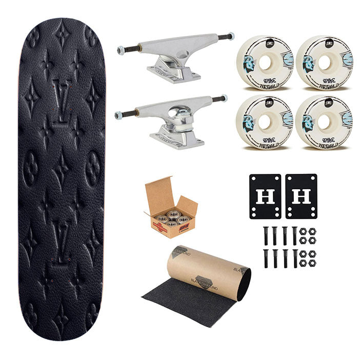 Louis Vuitton Fashion Logo Gray Skateboard Complete Board 8.0" X 31.75"
