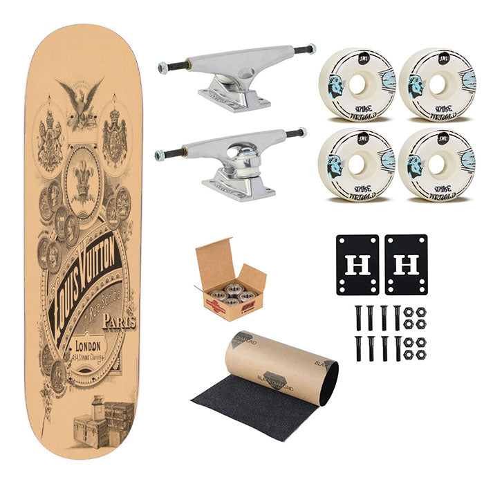 Louis Vuitton London Paris Vintage Retro Skateboard Complete Board 8.0" X 31.75"