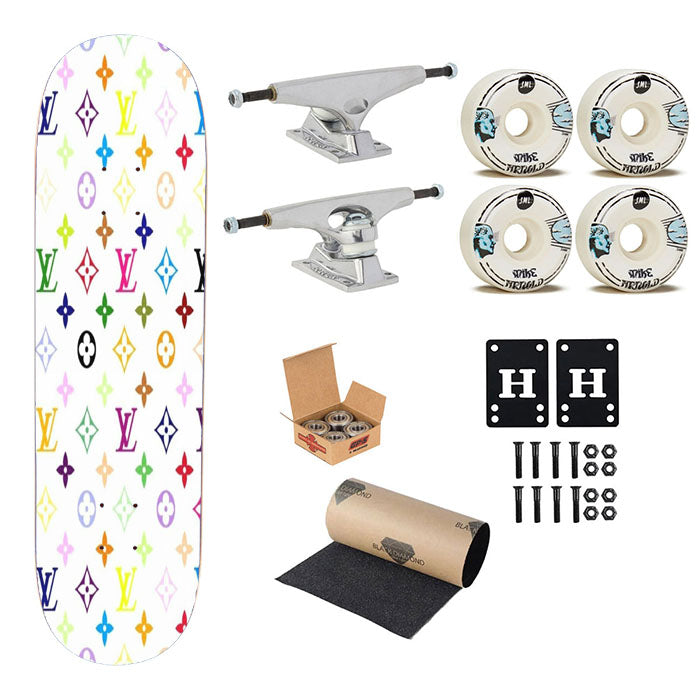 Louis Vuitton Rainbow Pattern Skateboard Complete Board 8.0" X 31.75"