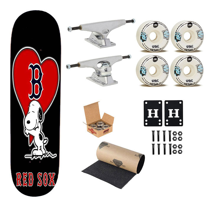 Love Boston Red Sox Snoopy Skateboard Complete Board 8.0" X 31.75"