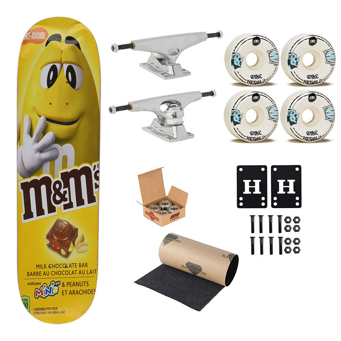 M&M Minis And Peanuts Milk Chocolate Bar Skateboard Complete Board 8.0" X 31.75"