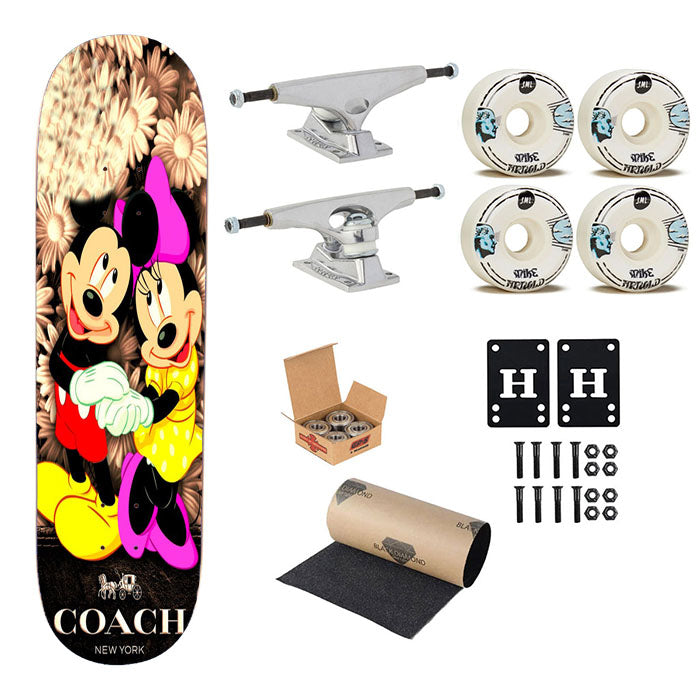 Mickey And Minnie Mouse Coach Cool Skateboard Complete Board 8.0" X 31.75"