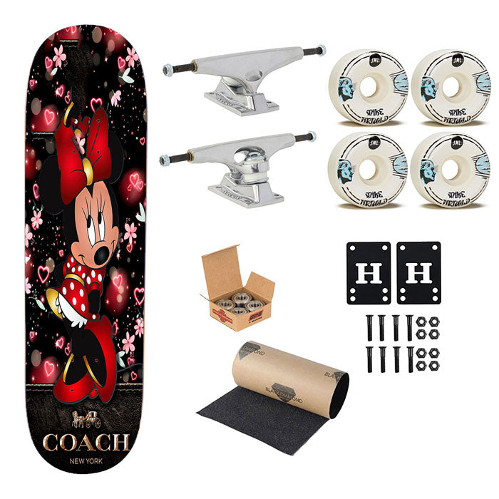 Minnie Mouse Coach Flowers New Skateboard Complete Board 8.0" X 31.75"