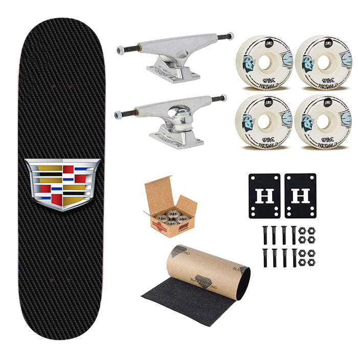 New Cadillac Logo Skateboard Complete Board 8.0" X 31.75"