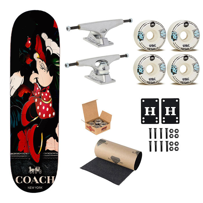 New Coach Minnie Mouse Happy Skateboard Complete Board 8.0" X 31.75"