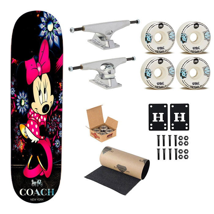 New Minnie Mouse Coach 1 Skateboard Complete Board 8.0" X 31.75"