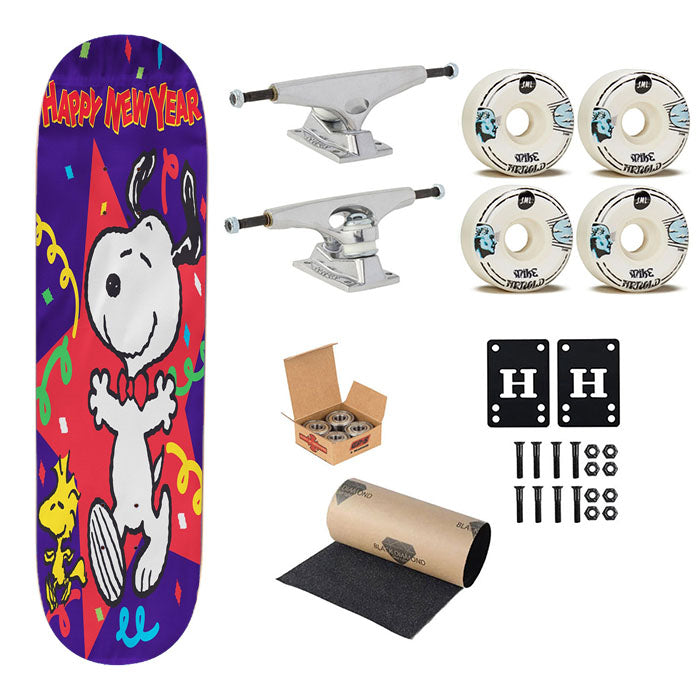 New Years Snoopy Skateboard Complete Board 8.0" X 31.75"